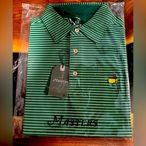 NWT Masters Performance Tech Polo 2024 - Green Stripe